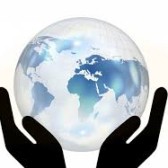 Handen wereldbol