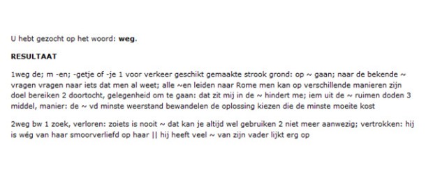 woordenboek WEG
